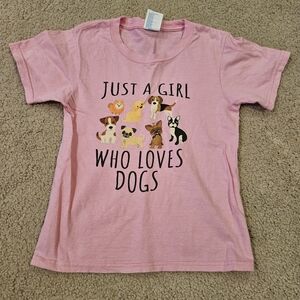Port & Company Just a Girl Who Loves Dogs YS T-shirt